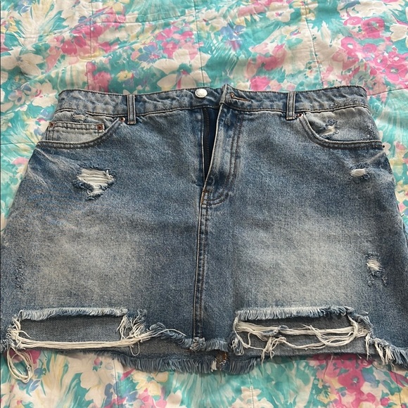 Forever 21 Blue Gray Mini Skirt Casual - Picture 1 of 3